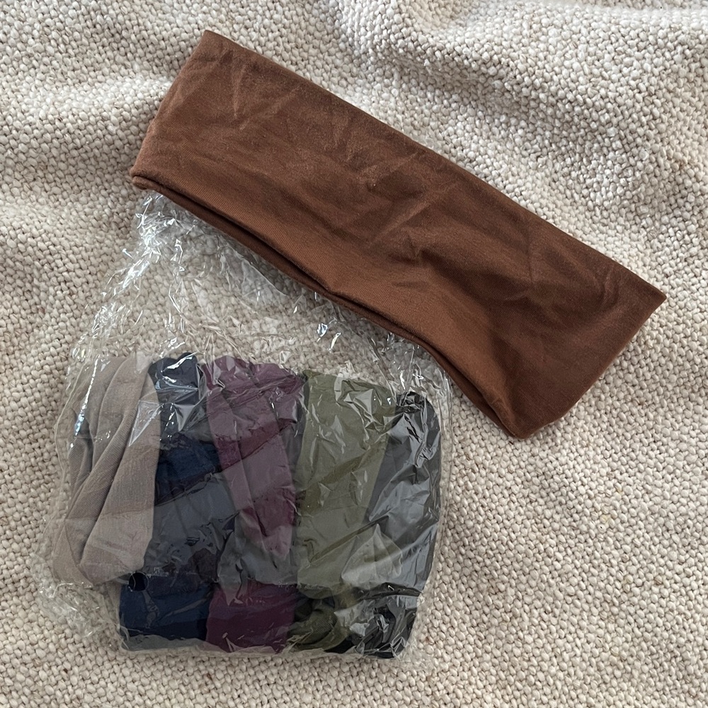 Brown Headband and Multi-Color Headbands Set